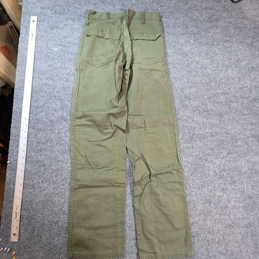 Utility Pants Mens 32x31 Green Canvas Chino Workwear Casual Straight Leg USA